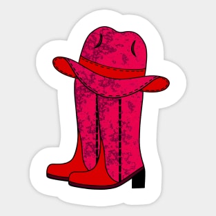 WESTERN Cowboy Boots Cowboy Hat - Cowboy Art Sticker